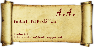 Antal Alfréda névjegykártya