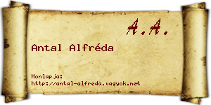 Antal Alfréda névjegykártya